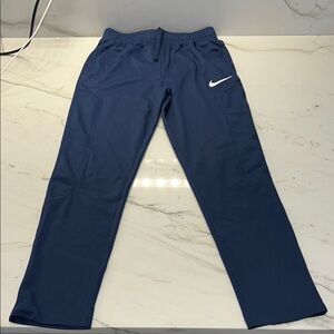 Barely worn! Nike Dri-Fit Navy Blue Track Pants with White Swoosh